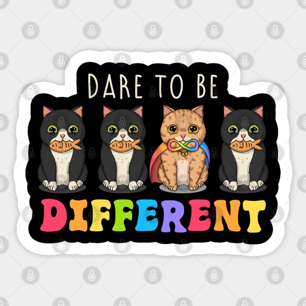 Dare To Be Different Sticker by Japanese Neko